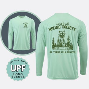 Out of Breath Hiking Society Sunshirt - Moisture Wicking Tee, UPF 50+ Protection Long Sleeve, Hiking Camping, Climbing Wet Shirt, Sunshirt