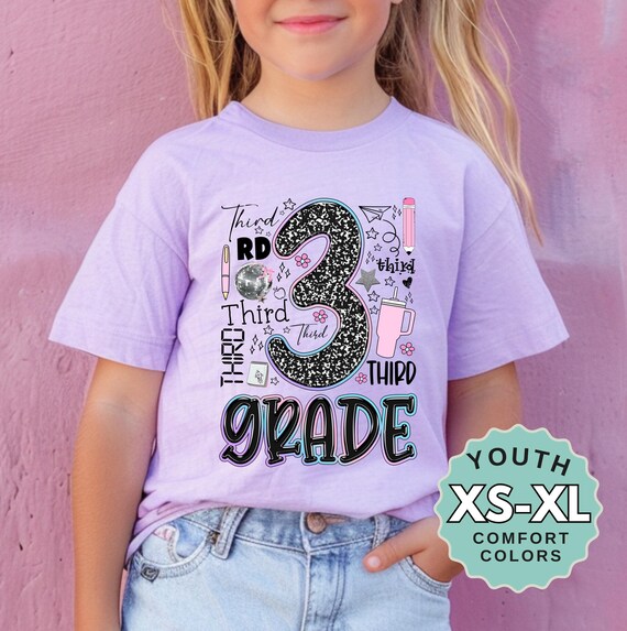 third grade girl shirt back to school outfit kids tee gift for 3rd grade girl elementary school shirt first day of school tee for girls