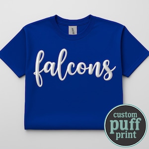 Custom Puff Print Team Name Sweatshirt, Personalized Embossed 3D Letter Crewneck, Team Spirit Apparel, Puffed Textured Shirt, Mascot Shirt