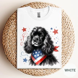 Black Cocker Spaniel 4th of July Shirt: Patriotic Dog Mom Tee