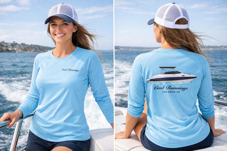 Custom UPF 50+ Moisture Wicking Long Sleeve Sun Shirt Fishing Shirt Boat Crew Shirt Matching Boating Shirt Coastal Trip Group Shirt image 3