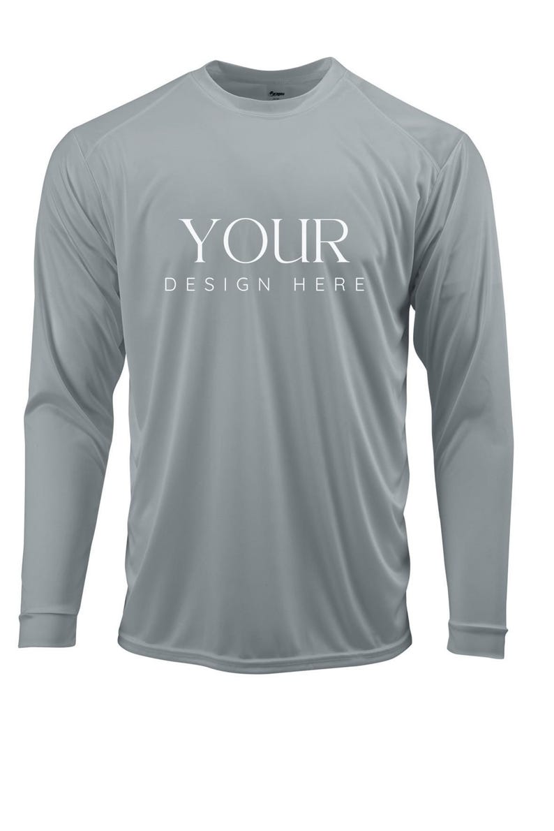 Custom UPF 50+ Moisture Wicking Long Sleeve Sun Shirt Fishing Shirt Boat Crew Shirt Matching Boating Shirt Coastal Trip Group Shirt GREY