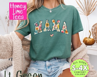 Chemise maman fleurie Comfort Colors : haut de jardin de fleurs sauvages