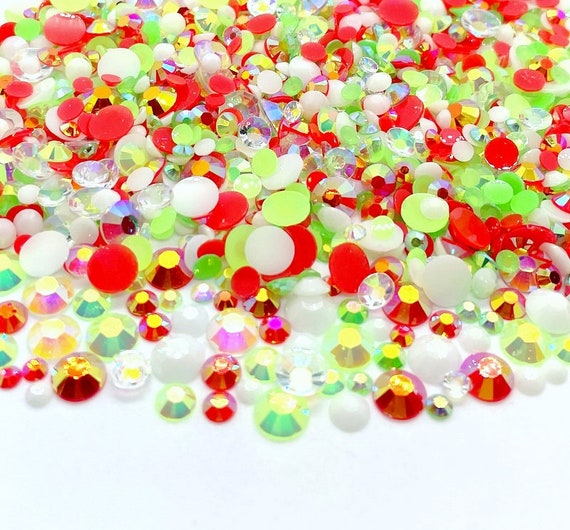 Christmas Themed Hotfix Rhinestones mixed colours size 2,3,4,5,6mm 300 per bag Christmas Themed Hotfix Rhinestones mixed colours size 2,3,4,5,6mm 300 per bag