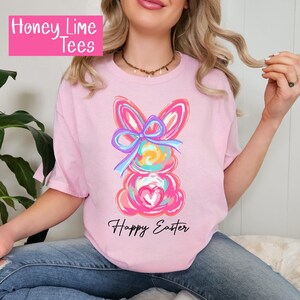 Happy Easter Bunny T-shirt: Pastel Spring Graphic Tee