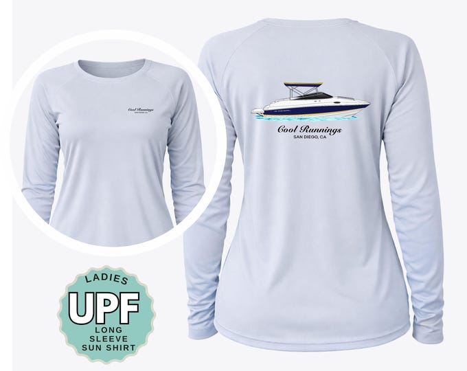 Custom Ladies UPF 50+ Sun Shirt Long Sleeve Women's Performance Shirt Personalized Moisture Wicking Shirt UV Protection Top