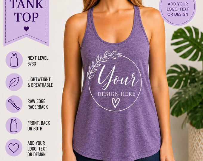 Next Level 6733 Custom Tank Top, Tri Blend Racerback Tank, Women’s Tank Top, Personalized Tank, Racerback Tank