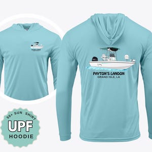 Custom Boating UPF 50 Hoodie Long Sleeve Sun Shirt Boating Hoodie