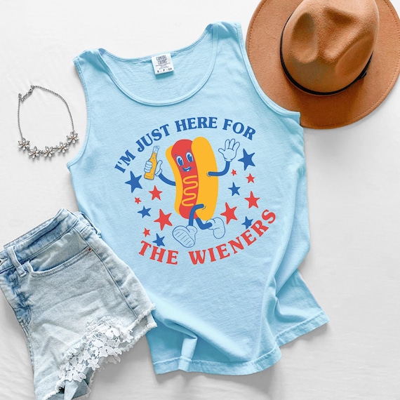 Just Here for the Wieners BBQ Tank Top, Memorial Day Tank