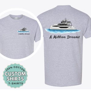 Custom Boat Design Gildan 5000 T Shirt Boat Graphic Tee