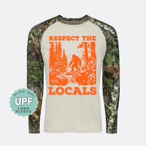 UPF 50+ Hiking Shirt: Long Sleeve Camo Sun Protection Tee