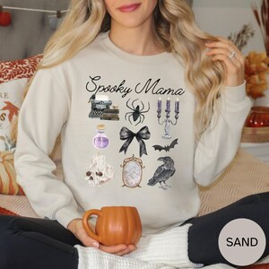 Spooky Mama Bow Collage Halloween Shirt: Comfort Colors Graphic Tee