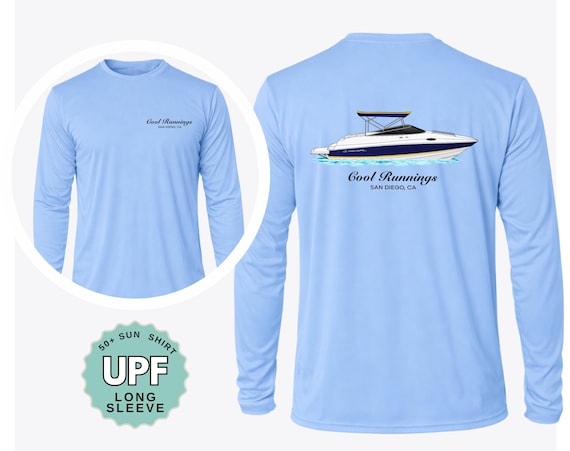Custom UPF 50+ Moisture Wicking Long Sleeve Sun Shirt Fishing Shirt Boat Crew Shirt Matching Boating Shirt Coastal Trip Group Shirt