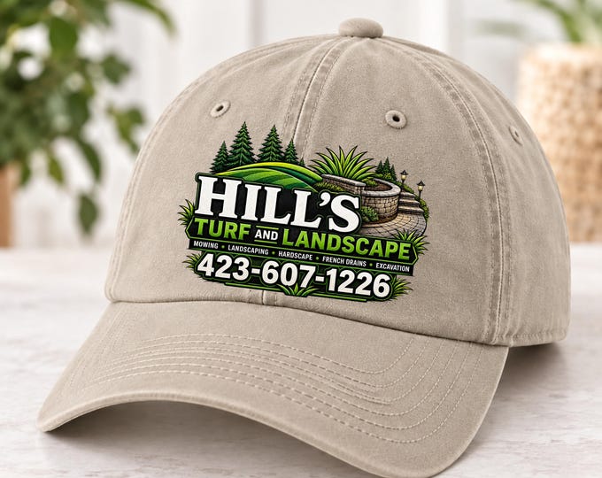 Custom Logo Hat, Coastal Washed Personalized Comfort Colors Cap, Custom Text Baseball Hat, Add Your Logo Artwork Photo or Image, Custom Cap