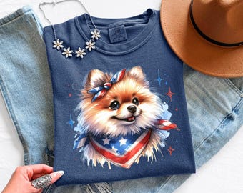 Pomeranian 4th of July Shirt: Patriotic Dog Mom Tee