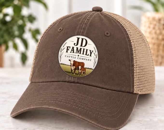 Sunwashed Trucker Cap, Personalized Hat, Custom Image Hat, Custom Baseball Cap, Add Your Logo Artwork Photo or Custom Text