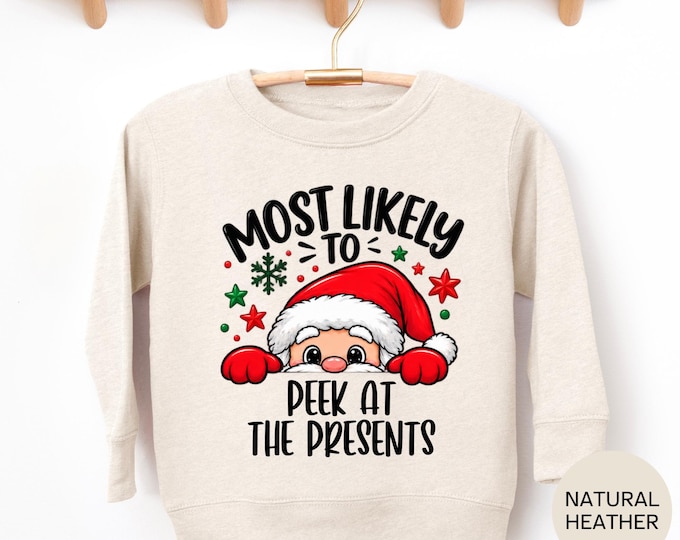 Custom Kids Most Likely To Christmas Shirt, Santa Most Likely Tee, Funny Kids Christmas T-Shirt, Custom Holiday Shirt, Christmas Party Tee