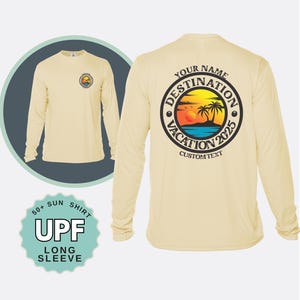 custom UPF 50 sun shirt family beach trip shirt personalized long sleeve crewneck matching travel shirt custom logo shirt Youth, Toddler