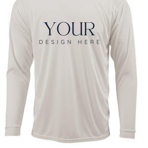 Custom UPF 50+ Moisture Wicking Long Sleeve Sun Shirt Fishing Shirt Boat Crew Shirt Matching Boating Shirt Coastal Trip Group Shirt SAND