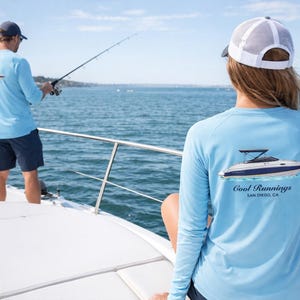 Custom UPF 50+ Moisture Wicking Long Sleeve Sun Shirt Fishing Shirt Boat Crew Shirt Matching Boating Shirt Coastal Trip Group Shirt image 5
