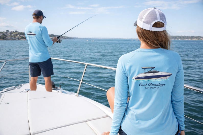 Custom UPF 50+ Moisture Wicking Long Sleeve Sun Shirt Fishing Shirt Boat Crew Shirt Matching Boating Shirt Coastal Trip Group Shirt image 5