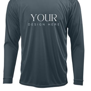Custom UPF 50+ Moisture Wicking Long Sleeve Sun Shirt Fishing Shirt Boat Crew Shirt Matching Boating Shirt Coastal Trip Group Shirt GRAPHITE