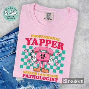 Professional yapper speech language pathologist t-shirt funny SLP graphic tee cute speech therapy shirt gift for speech teachers and staff