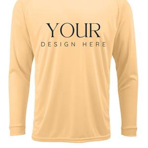 Custom UPF 50+ Moisture Wicking Long Sleeve Sun Shirt Fishing Shirt Boat Crew Shirt Matching Boating Shirt Coastal Trip Group Shirt PEACH