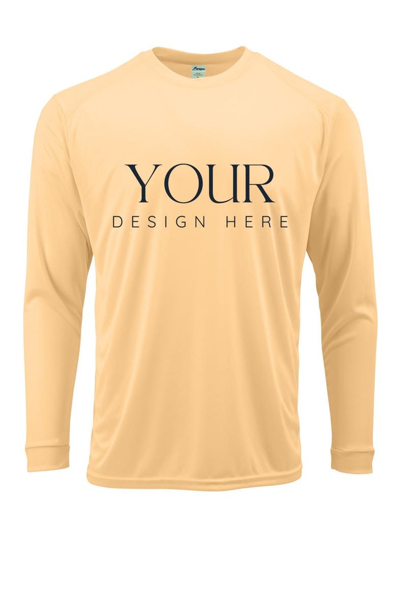 Custom UPF 50+ Moisture Wicking Long Sleeve Sun Shirt Fishing Shirt Boat Crew Shirt Matching Boating Shirt Coastal Trip Group Shirt PEACH