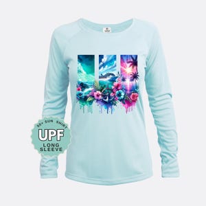 Cruise Ship Floral Sun Shirt: UPF 50+ Moisture Wicking Long Sleeve