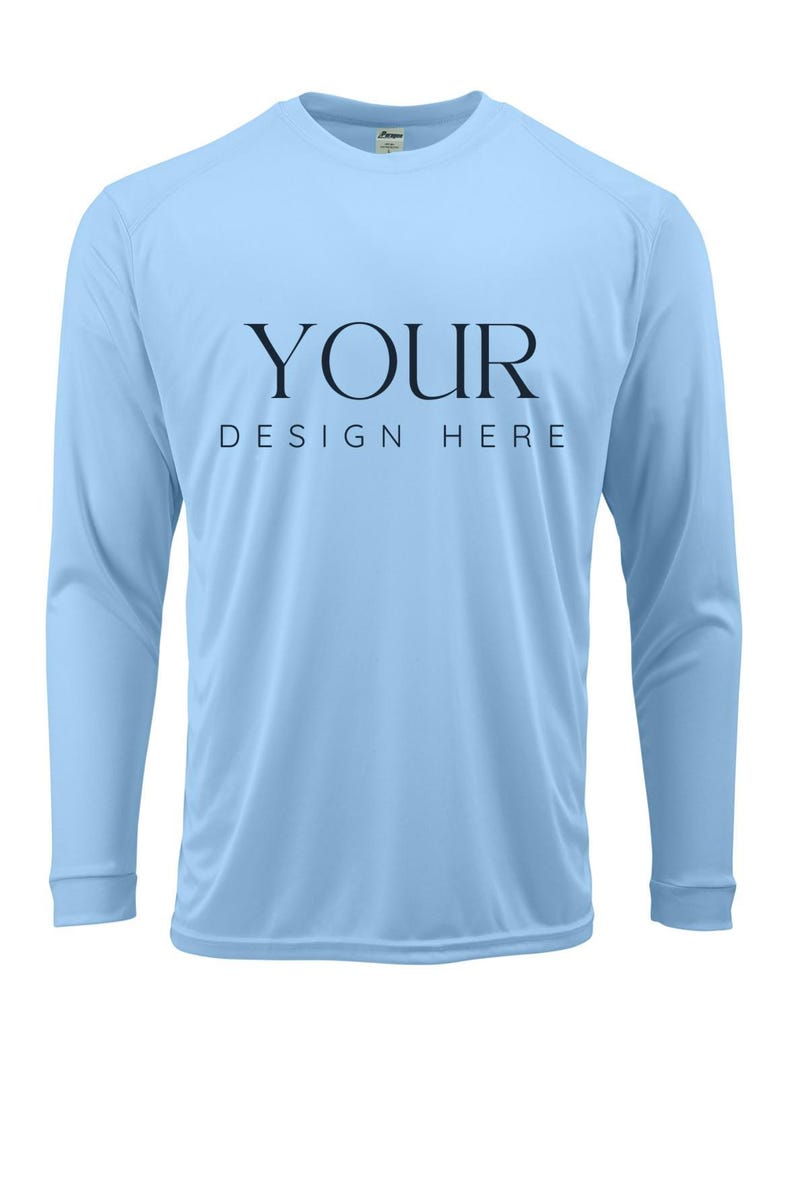 Custom UPF 50+ Moisture Wicking Long Sleeve Sun Shirt Fishing Shirt Boat Crew Shirt Matching Boating Shirt Coastal Trip Group Shirt BLUE MIST