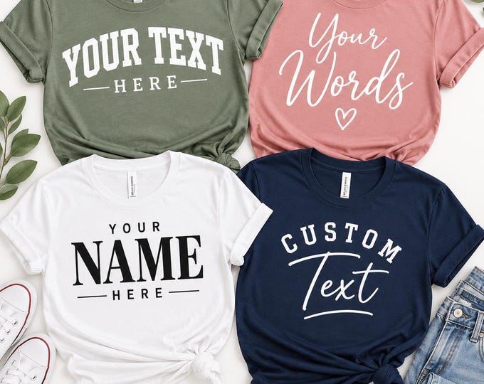 Custom Text T Shirt Bella Canvas 3001 Business Shirt Company Branding Work Wear