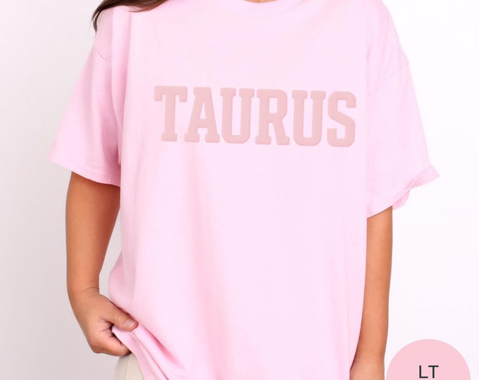 PINK Taurus Zodiac Puff Print Sweatshirt T-shirt Hoodie Birthday Astrology Top