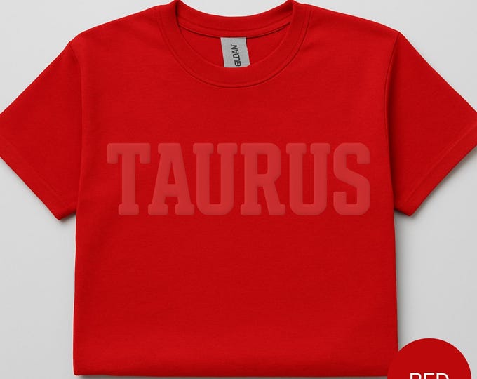 RED Taurus Zodiac Puff Print Sweatshirt T-shirt Hoodie Birthday Astrology Top
