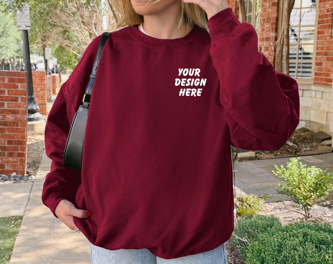 Custom Merch Crewneck Gildan 18000, Brand Sweatshirt, Logo Crewneck, Custom Print Sweatshirt, Small Business Merch, Custom Apparel