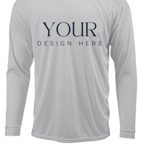Custom UPF 50+ Moisture Wicking Long Sleeve Sun Shirt Fishing Shirt Boat Crew Shirt Matching Boating Shirt Coastal Trip Group Shirt ALUMINUM