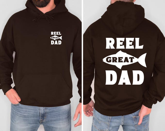Reel Great Dad Fishing Hoodie Funny Fishing Dad Sweatshirt Fisherman Shirt Gift for Dad Fathers Day Fishing Hoodie