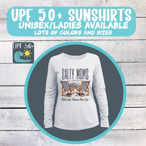 UPF 50+ Sun Protection Shirt: Salty Moms Beach Club Tee
