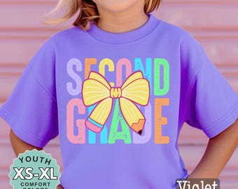 Second Grade Girl Shirt: Back To School Outfit, 100% Cotton Tee