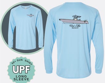 Custom UPF 50+ Moisture Wicking Long Sleeve Sun Shirt Fishing Shirt Boat Crew Shirt Matching Boating Shirt Coastal Trip Group Shirt