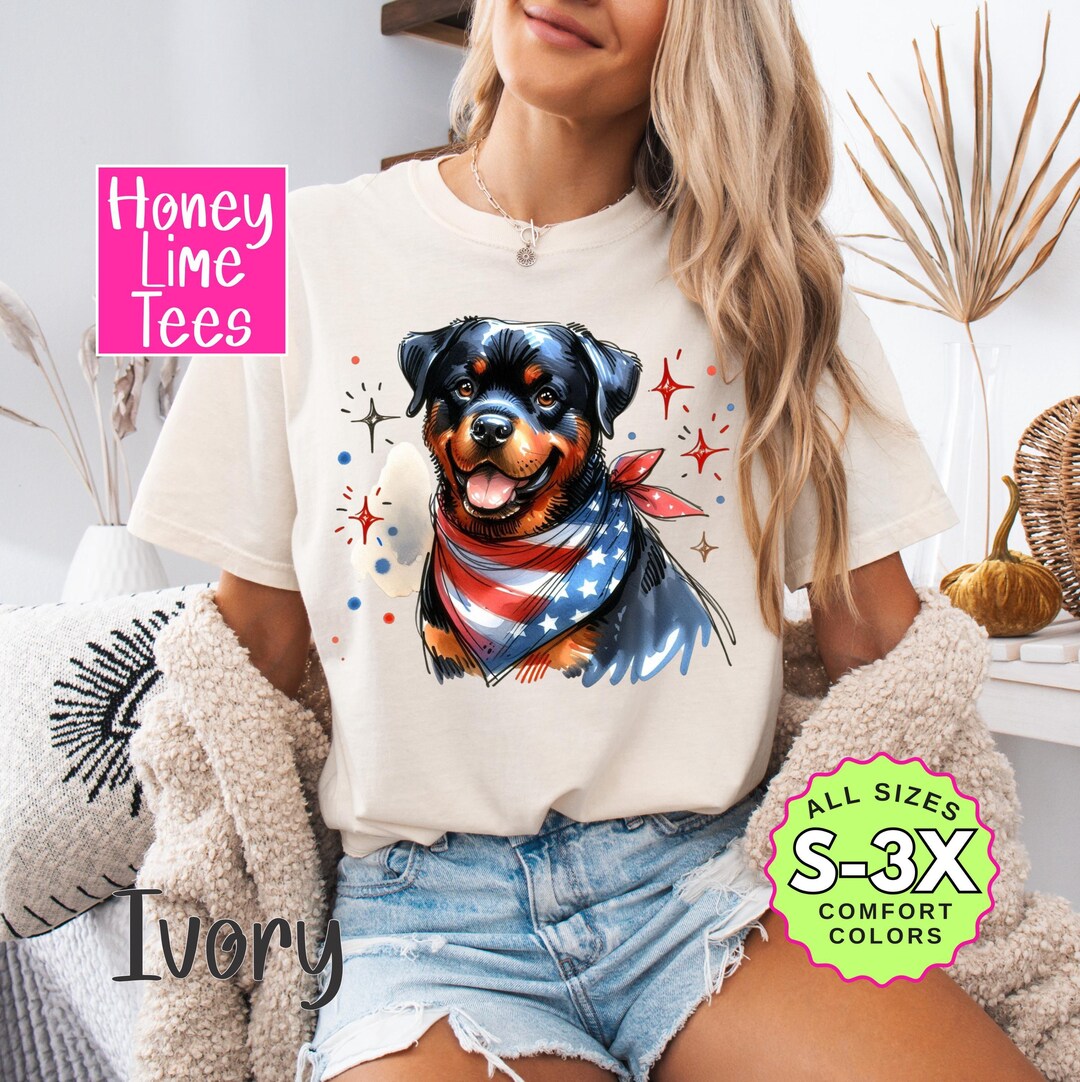 July Rottweiler Rottweiler 4th of July Shirt, Patriotic Rottie Dog Mom T-shirt, Funny ...