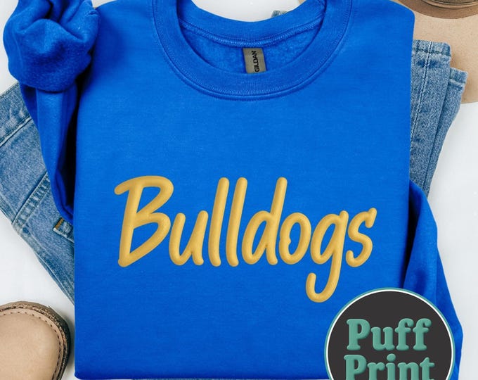 Custom Puff Print Sweatshirt, Personalized Team Name Crewneck, Custom Text Sweatshirt, School Spirit Shirt, Mascot Sweatshirt