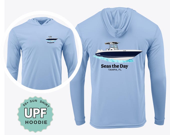 Matching Family Custom boat UPF hoodie sun protection Adult, Youth, Toddler