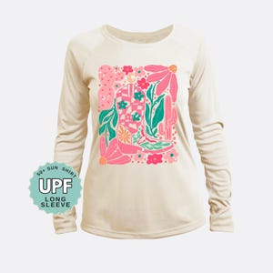 Cowgirl Boot Sunshirt: UPF 50+ Moisture Wicking Long Sleeve Tee
