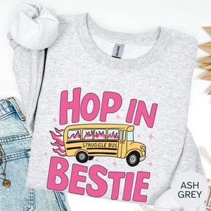 Anxiety T-shirt: Hop in Bestie Struggle Bus T-shirt, Mental Health Sweatshirt, Oversized Hoodie