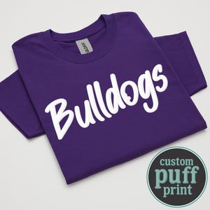 Custom Puff Print Team Name Sweatshirt, Personalized Embossed 3D Letter Crewneck, Team Spirit Apparel, Mascot Shirt, Puffed Textured Shirt