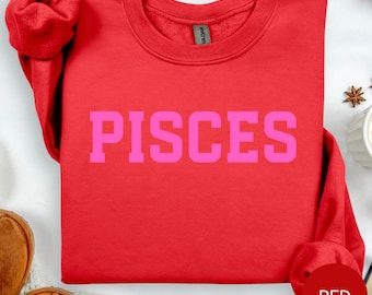 PISCES Zodiac Puff Print SWEATSHIRT Birthday Horoscope