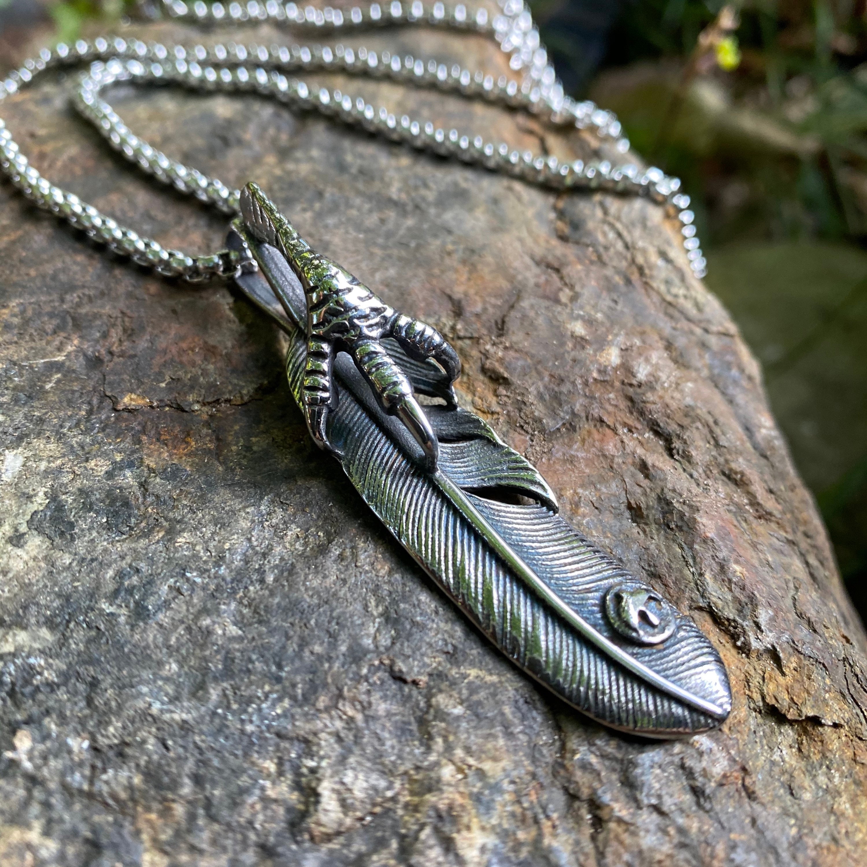 Raven shop feather necklace