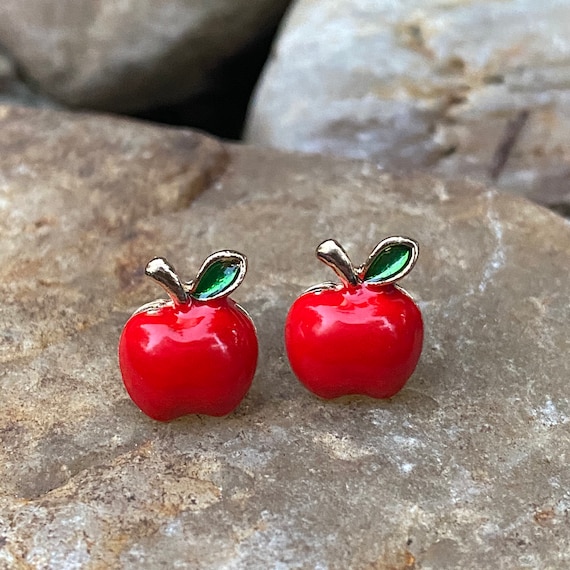 Apple earrings on sale
