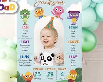 Noodle and Pals Birthday Milestone poster Birthday welcome Photo Milestone Printable Super Simple Songs poster DIGITAL DOWNLOAD